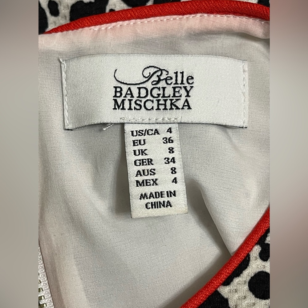 Belle Badgley Mischka Leopard Print Shift Dress Size 4 - Picture 7 of 8